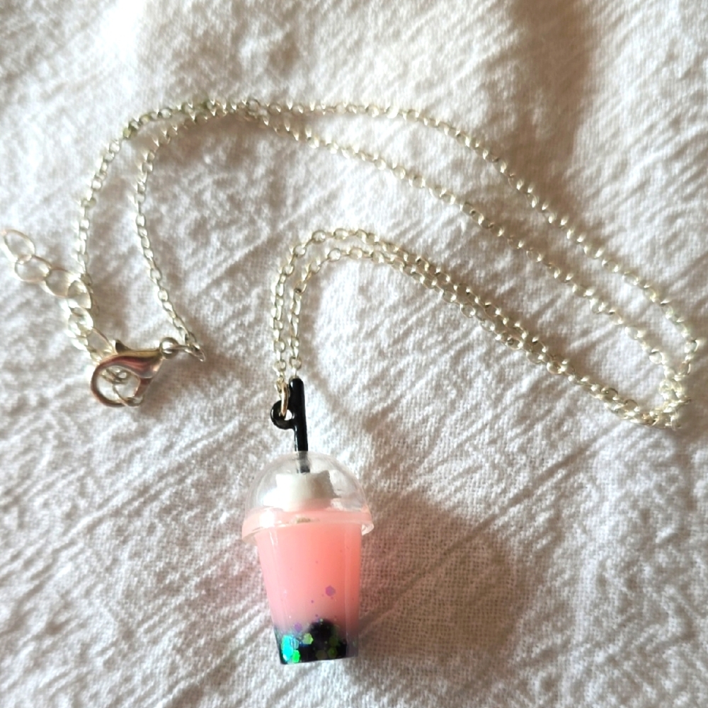 Boba Tea Pendant Necklace